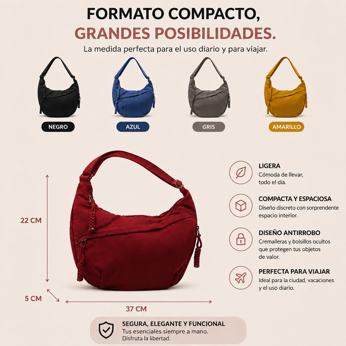 Sofia | Bolso de hombro ocre