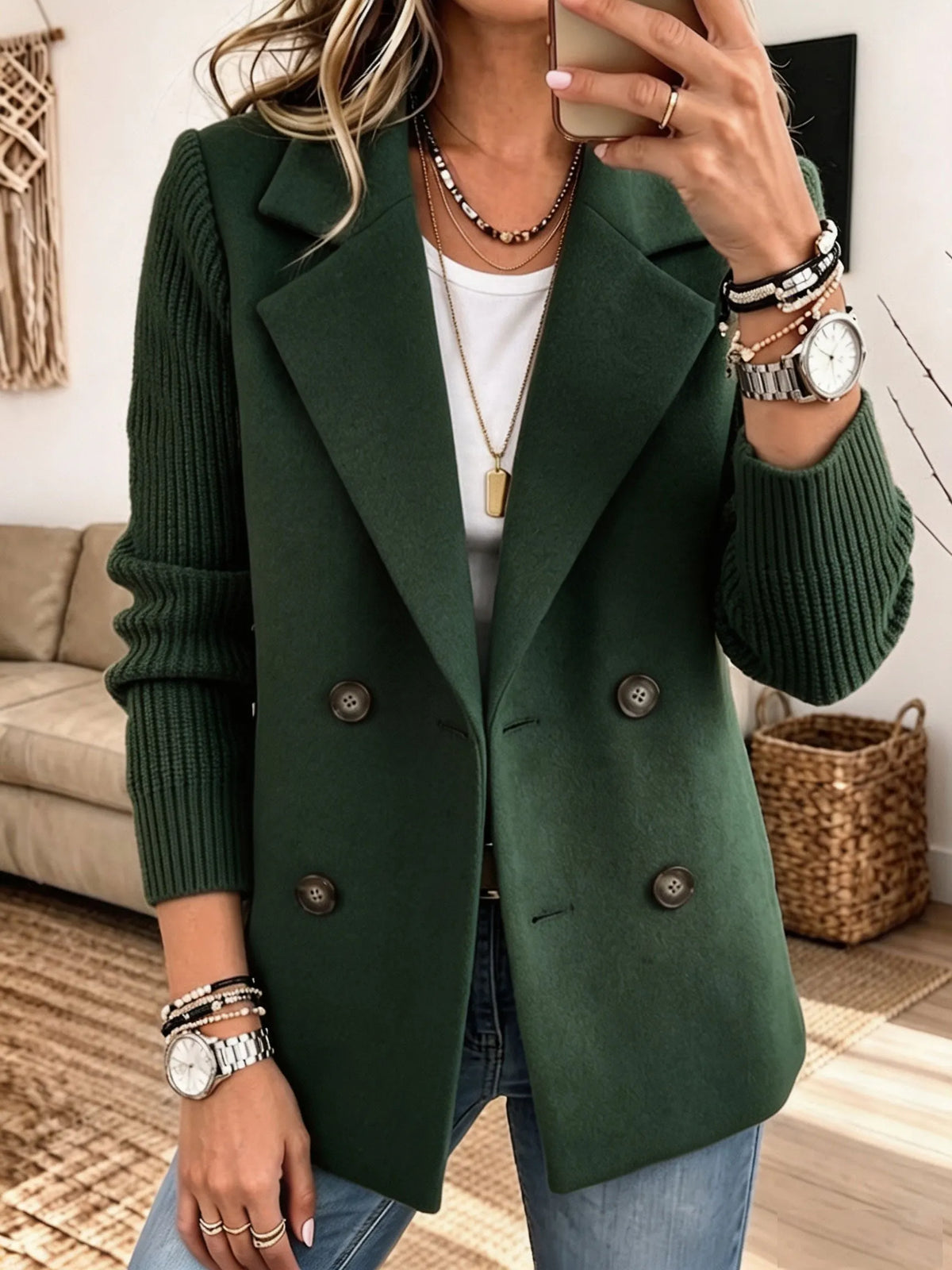 Pilar | Blazer Cruzado Elegante De Otoño