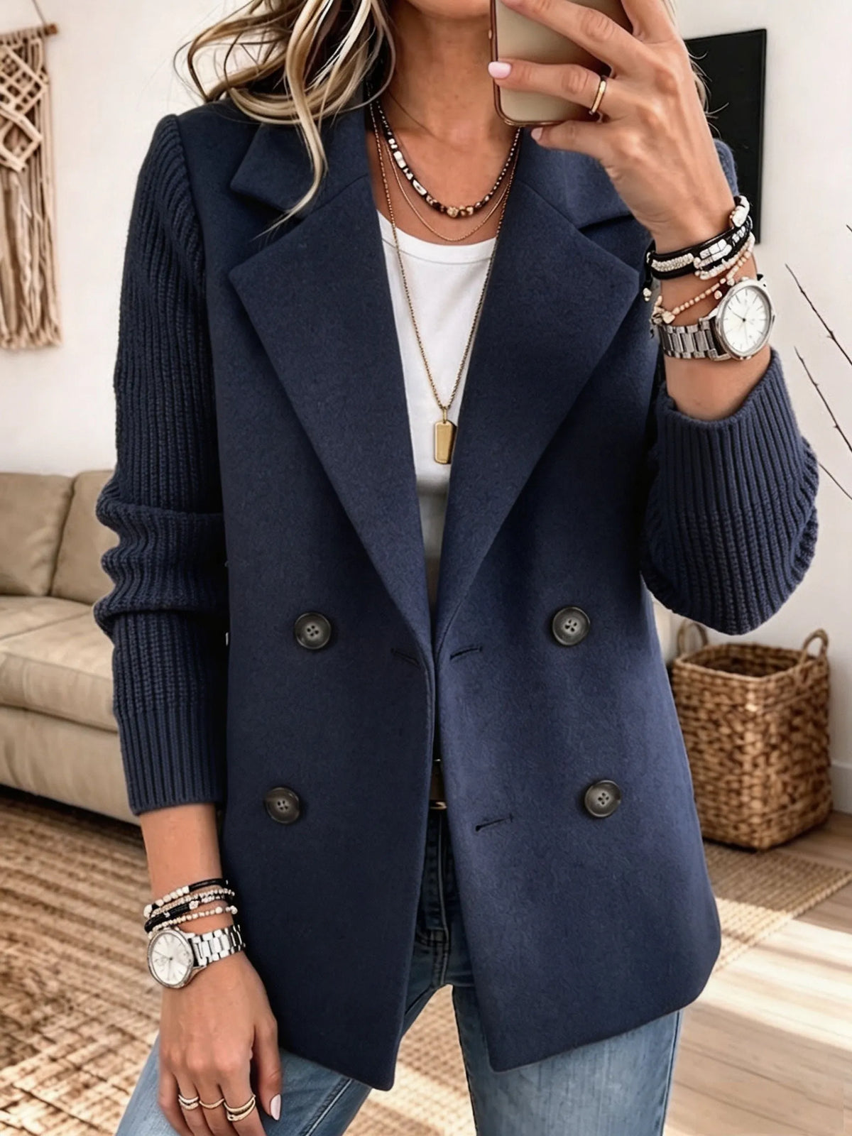 Pilar | Blazer Cruzado Elegante De Otoño